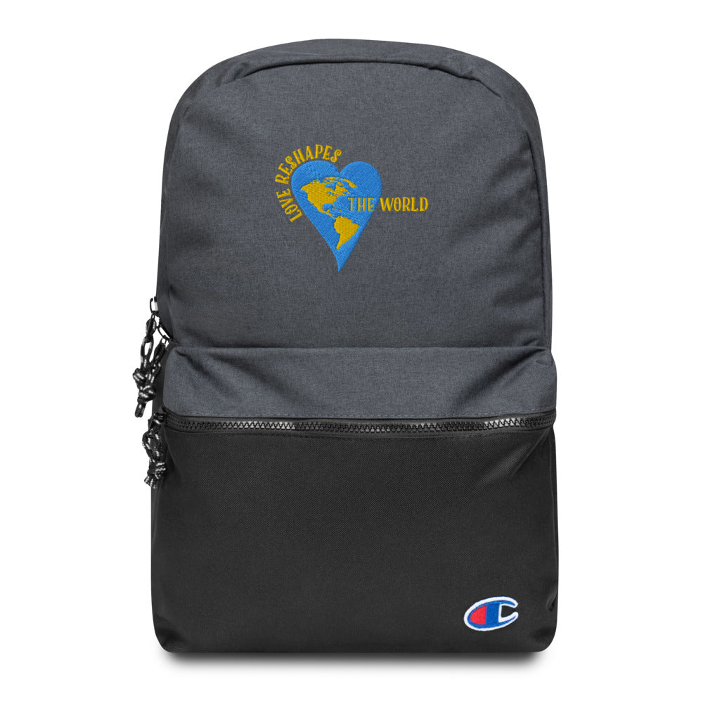 Love Reshapes the World Embroidered Champion Backpack