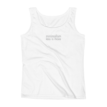 Minimalism: Less is More Women's tank shirt from The BhakTee Life.