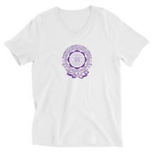Sarasota Women's Meditation Circle Unisex Short Sleeve V-Neck T-Shirt/ Tee Shirt from The BhakTee Life brand.